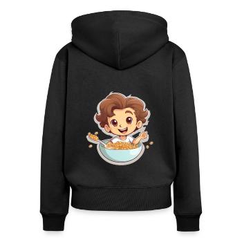 Cereal Killer Lustiges Müsli Motiv - Frauen Premium Bio Zip Hoodie - Schwarz - Hinten - Julia (174cm)
