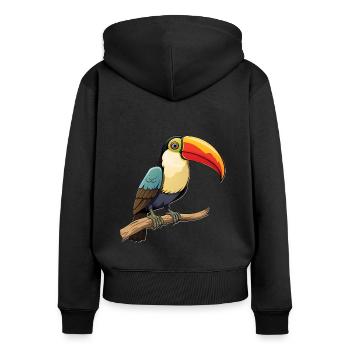 Tukan Vogel Djungel Exotische Tiere - Frauen Premium Bio Zip Hoodie - Schwarz - Hinten - Julia (174cm)