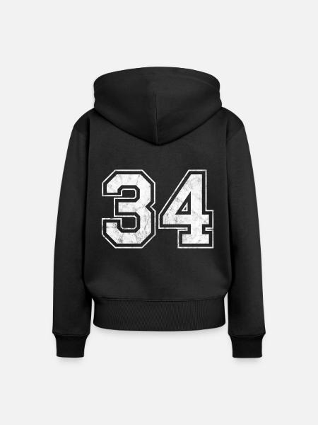 Anzahl 34 - Frauen Premium Bio Zip Hoodie - Schwarz