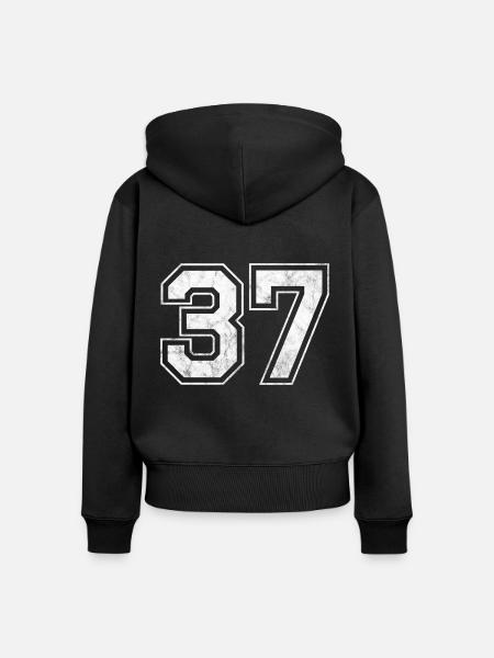 Anzahl 37 - Frauen Premium Bio Zip Hoodie - Schwarz