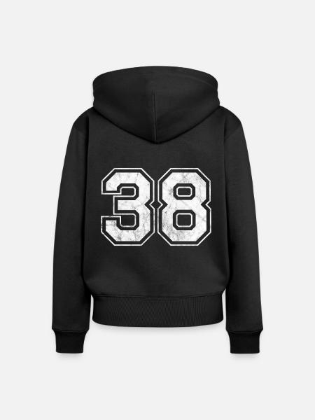 Anzahl 38 - Frauen Premium Bio Zip Hoodie - Schwarz