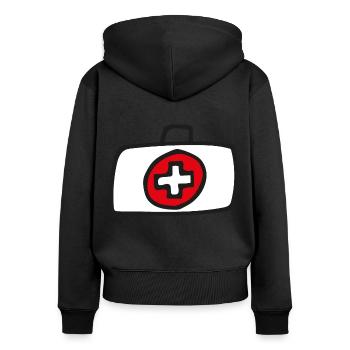 Medicine Suitcase Sketch - Women's Premium Organic Zip Hoodie - black - Back - Julia (174cm)