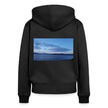 Evening Sky - Women's Premium Organic Zip Hoodie - black - Back - Julia (174cm)