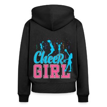 Cheer Girl - Frauen Premium Bio Zip Hoodie - Schwarz - Hinten - Julia (174cm)