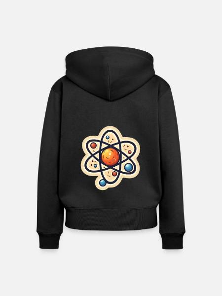Atom Physik Nerd Atommodel - Frauen Premium Bio Zip Hoodie - Schwarz