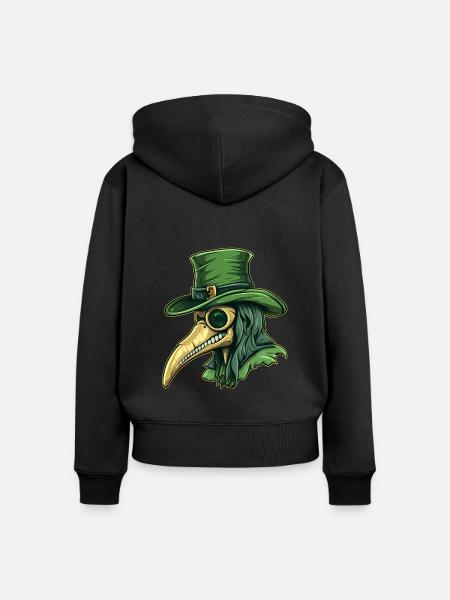 Pestdoktor Doktor Arzt - Frauen Premium Bio Zip Hoodie - Schwarz