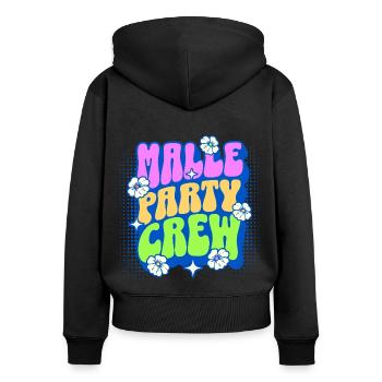 Malle Party Crew - Frauen Premium Bio Zip Hoodie - Schwarz - Hinten - Julia (174cm)
