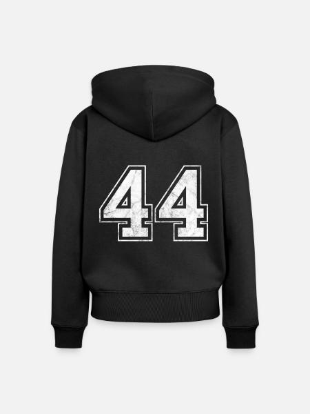 Anzahl 44 - Frauen Premium Bio Zip Hoodie - Schwarz