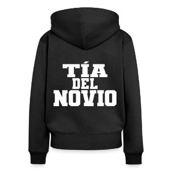 Tia del Novio Groom's Auntie Women Wedding Gift - Women's Premium Organic Zip Hoodie - black - Back - Julia (174cm)