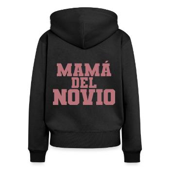 Mama del Novio Groom's Mother Wedding Gift - Women's Premium Organic Zip Hoodie - black - Back - Julia (174cm)