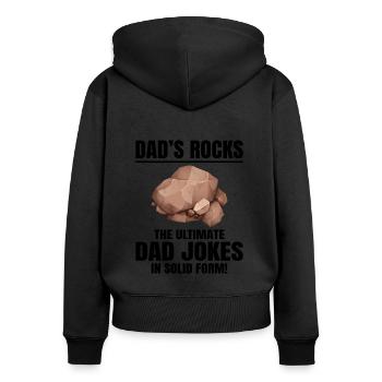 Stein Sammeln Rockhounding Lustige Geologie Papa - Frauen Premium Bio Zip Hoodie - Schwarz - Hinten - Julia (174cm)