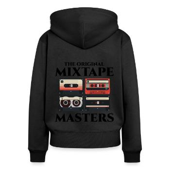 Die originalen Mixtape-Master: 80er-Jahre-Kassette - Frauen Premium Bio Zip Hoodie - Schwarz - Hinten - Julia (174cm)