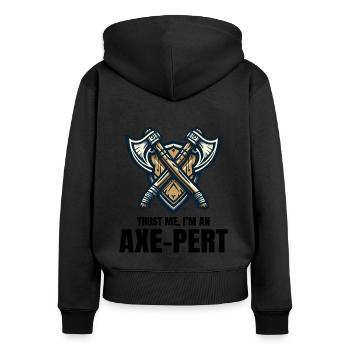 Trust Me I'm an Axe-pert Axe Throwing Lumberjack - Women's Premium Organic Zip Hoodie - black - Back - Julia (174cm)
