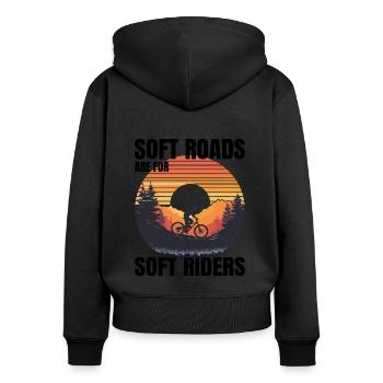 Scenic Gravel Riding Sunrise Soft Roads Not for Us - Women's Premium Organic Zip Hoodie - black - Back - Julia (174cm)