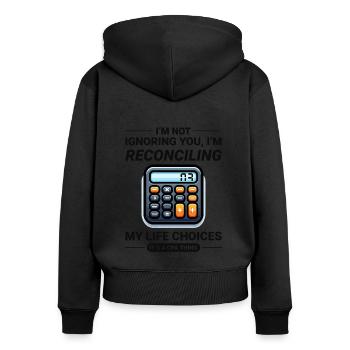 Buchhalter Buchhaltung Buchhaltung Finanzen Lustig - Frauen Premium Bio Zip Hoodie - Schwarz - Hinten - Julia (174cm)
