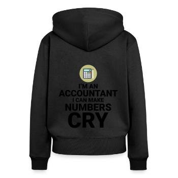 Buchhalter Buchhaltung Buchhaltung Finanzen Lustig - Frauen Premium Bio Zip Hoodie - Schwarz - Hinten - Julia (174cm)