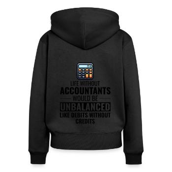 Buchhalter Buchhaltung Buchhaltung Finanzen Lustig - Frauen Premium Bio Zip Hoodie - Schwarz - Hinten - Julia (174cm)