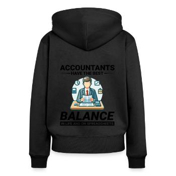 Accountant Accounting Bookkeeping Finance Funny - Women's Premium Organic Zip Hoodie - black - Back - Julia (174cm)