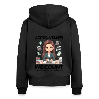 Buchhalter Buchhaltung Buchhaltung Finanzen Lustig - Frauen Premium Bio Zip Hoodie - Schwarz - Hinten - Julia (174cm)