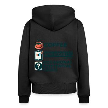 Accountant Bookkeeping Coffee Spreadsheets Funny - Women's Premium Organic Zip Hoodie - black - Back - Julia (174cm)