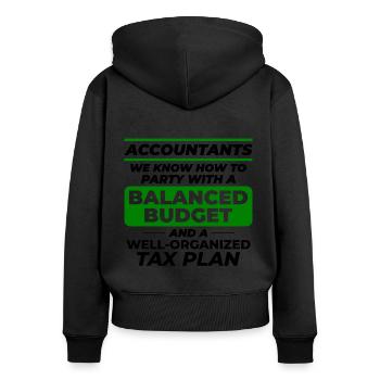 Accountant Accounting Bookkeeping Finance Funny - Women's Premium Organic Zip Hoodie - black - Back - Julia (174cm)
