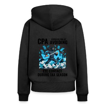CPA Ninja: Stealth Mode in the Tax Season - Women's Premium Organic Zip Hoodie - black - Back - Julia (174cm)