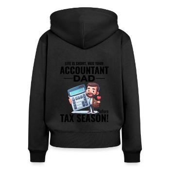 Buchhalter Papa Buchhaltung Finanzen Finanzen Lustig - Frauen Premium Bio Zip Hoodie - Schwarz - Hinten - Julia (174cm)