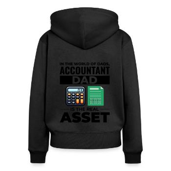 Buchhalter Papa Buchhaltung Finanzen Finanzen Lustig - Frauen Premium Bio Zip Hoodie - Schwarz - Hinten - Julia (174cm)