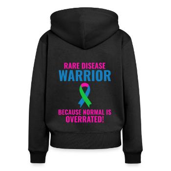 Krieger für seltene Krankheiten stärkt das Bewusstsein - Frauen Premium Bio Zip Hoodie - Schwarz - Hinten - Julia (174cm)
