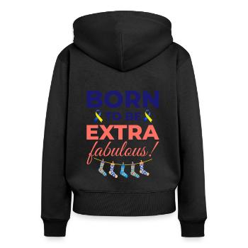La sensibilisation au syndrome de Down est très fabuleuse - Sweat à capuche zippé Premium bio Femme - noir - Dos - Julia (174cm)
