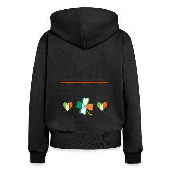 Lustiger irischer Mädchenname Aoife, furchtlose Tapferkeit - Frauen Premium Bio Zip Hoodie - Schwarz - Hinten - Julia (174cm)