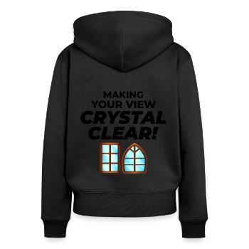 Verglaser Fenster Glasbeschlag Monteur Glasarbeiten - Frauen Premium Bio Zip Hoodie - Schwarz - Hinten - Julia (174cm)