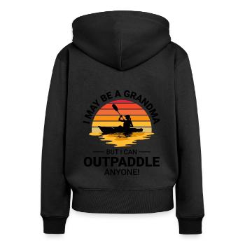 kayak Gradma Kayak Canoë Kayak Drôle - Sweat à capuche zippé Premium bio Femme - noir - Dos - Julia (174cm)