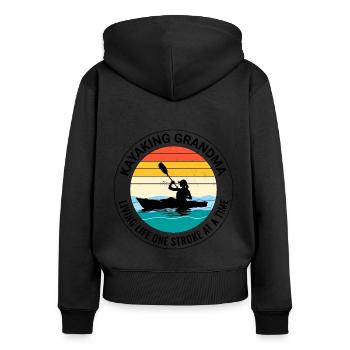 kayak Gradma Kayak Canoë Kayak Drôle - Sweat à capuche zippé Premium bio Femme - noir - Dos - Julia (174cm)