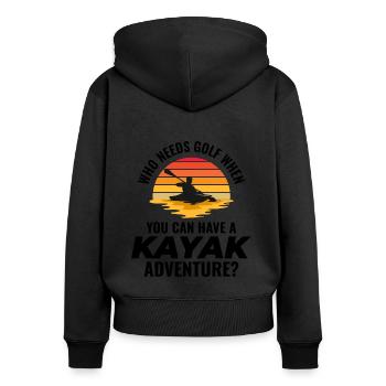 kayaking Gradpa Kayak Canoe Kayaker Funny - Women's Premium Organic Zip Hoodie - black - Back - Julia (174cm)