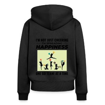 Pom-pom girl Cheerleading Girl Cheering Cheer Squad - Sweat à capuche zippé Premium bio Femme - noir - Dos - Julia (174cm)
