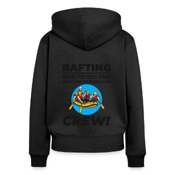 Rafting Team Raft Wildwasser Rafter Paddel Lustig - Frauen Premium Bio Zip Hoodie - Schwarz - Hinten - Julia (174cm)