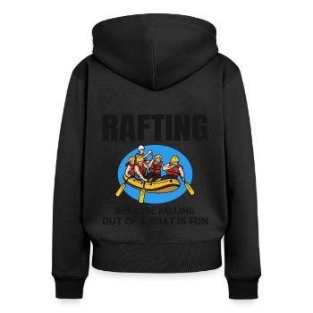 Rafting Team Raft Wildwasser Rafter Paddel Lustig - Frauen Premium Bio Zip Hoodie - Schwarz - Hinten - Julia (174cm)