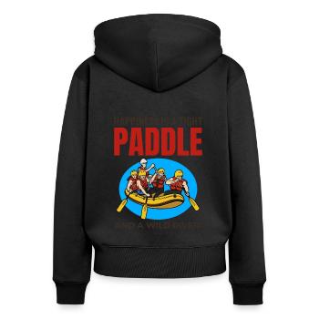 Rafting Team Floß Wildwasser Rafter Paddel Lustig - Frauen Premium Bio Zip Hoodie - Schwarz - Hinten - Julia (174cm)