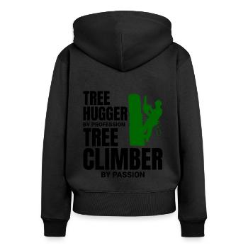 Baumpfleger Baumchirurg Kletterer Kletterschneider - Frauen Premium Bio Zip Hoodie - Schwarz - Hinten - Julia (174cm)