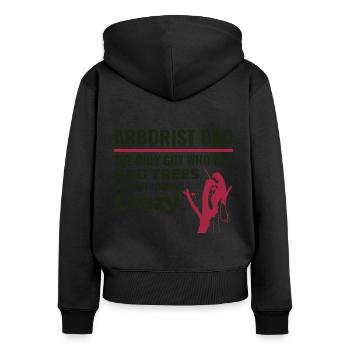 Baumpfleger Vater Baumchirurg Kletterer Klettertrimmer - Frauen Premium Bio Zip Hoodie - Schwarz - Hinten - Julia (174cm)