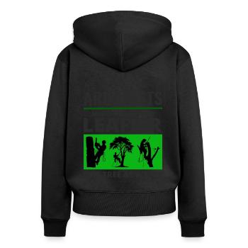 Baumpfleger Baumchirurg Kletterer Klettertrimmer - Frauen Premium Bio Zip Hoodie - Schwarz - Hinten - Julia (174cm)