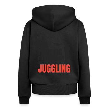 Fluglotse ATC Aviation Humor Flugzeug - Frauen Premium Bio Zip Hoodie - Schwarz - Hinten - Julia (174cm)