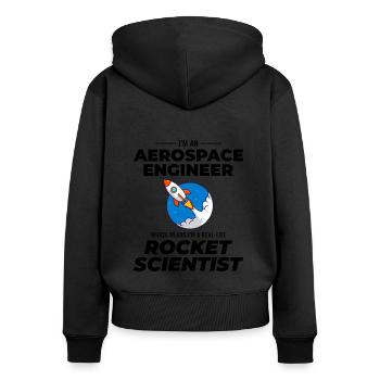 Aerospace Engineer Astronautical Rocket Scientist - Women's Premium Organic Zip Hoodie - black - Back - Julia (174cm)