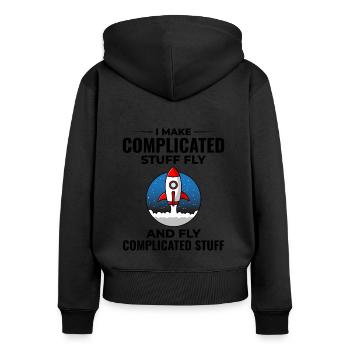 Aerospace Engineer Astronautical Rocket Scientist - Women's Premium Organic Zip Hoodie - black - Back - Julia (174cm)