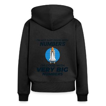 Luft- und Raumfahrtingenieur Raumfahrtraketenwissenschaftler - Frauen Premium Bio Zip Hoodie - Schwarz - Hinten - Julia (174cm)