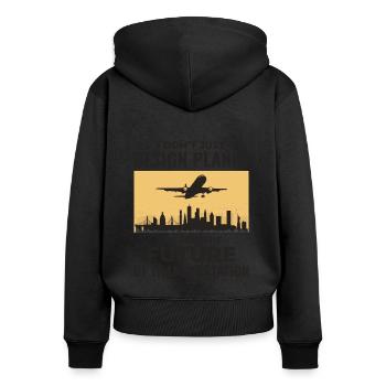 Aerospace Engineer Flight Mechanics Plane Airplane - Women's Premium Organic Zip Hoodie - black - Back - Julia (174cm)