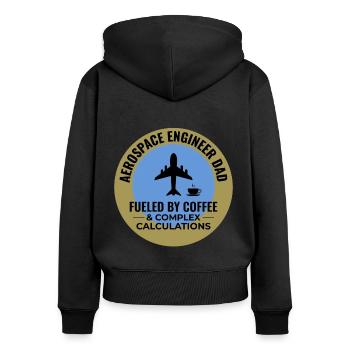 Luft- und Raumfahrtingenieur Papa Kaffee Flugzeug Flugzeug - Frauen Premium Bio Zip Hoodie - Schwarz - Hinten - Julia (174cm)