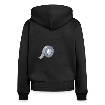 Flugzeugmechaniker Luftfahrtwartung Klebeband - Frauen Premium Bio Zip Hoodie - Schwarz - Hinten - Julia (174cm)