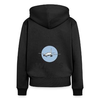 Fluggerätmechaniker Luftfahrtwartungstechniker - Frauen Premium Bio Zip Hoodie - Schwarz - Hinten - Julia (174cm)